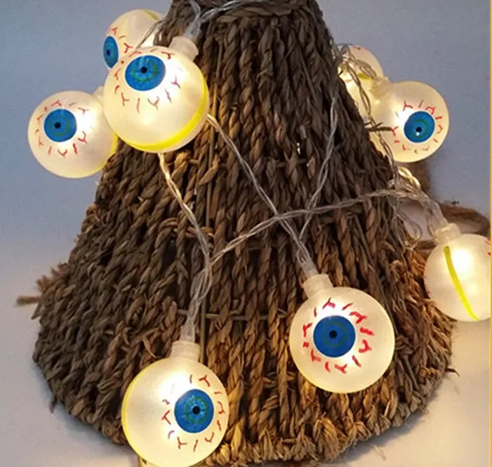 Halloween string lights with LED pumpkin, ghost, and bat decorations on a 1.2m wire.