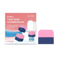 Four three-in-one toilet cleaning blocks for cistern placement with cleaning and odour control