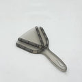 Red adjustable telescopic can and bottle opener with non-slip plastic handle on a white background.