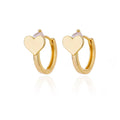 Heart-shaped stainless steel stud earrings with simple zircon and love elements for women.