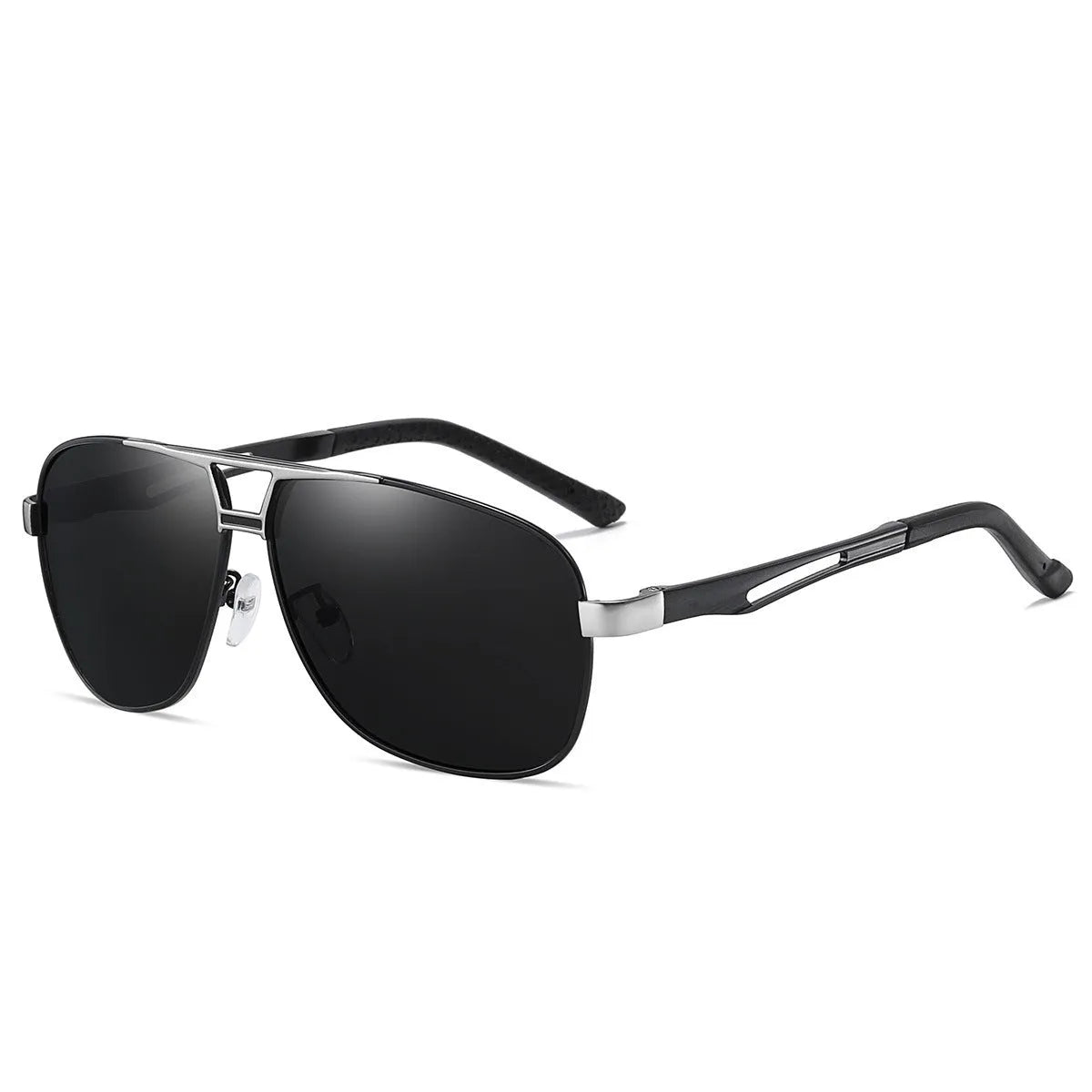 Men's orange red aviator sunglasses with metal frame and polarised HD lenses
