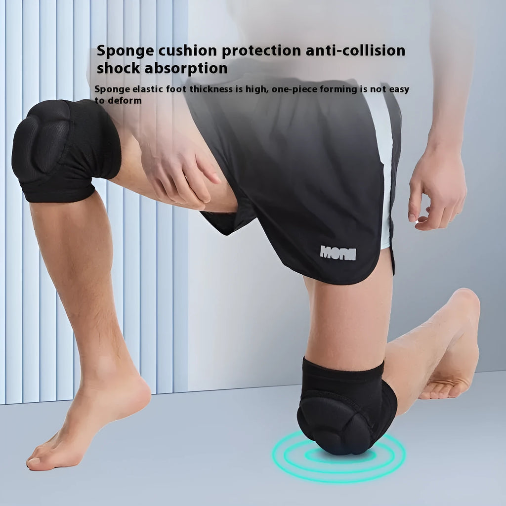 Black and blue thick sponge knee pads for dance and sports protection
