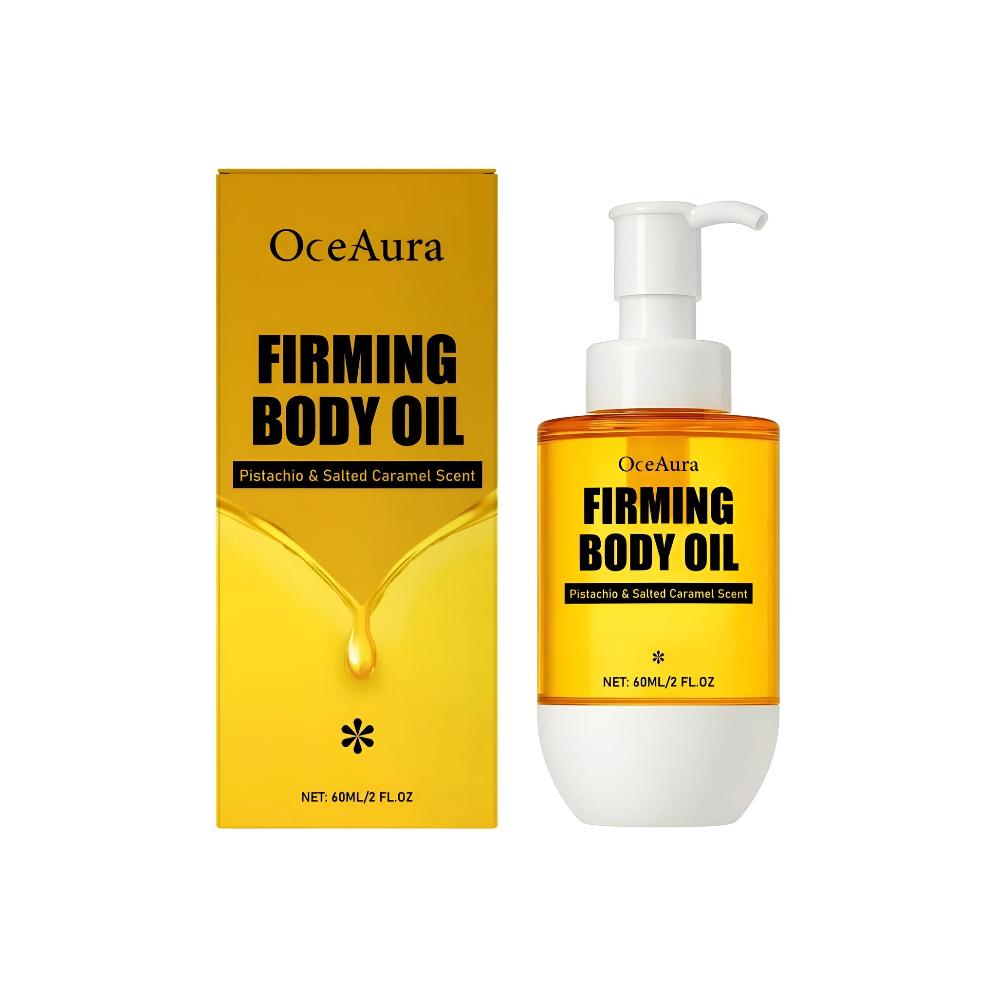 60ml body oil bottle for skin tightening and wrinkle reduction with glycerin and pistachio seed oil formula