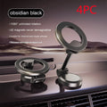 All-metal foldable magnetic car phone holder in Qian colour mounted on vehicle dashboard