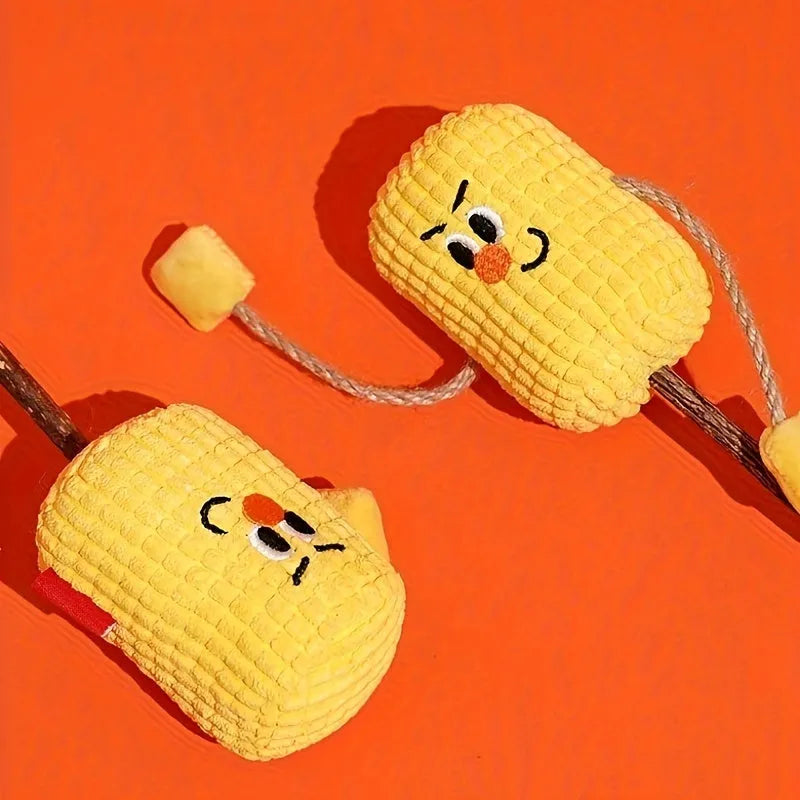 Corn cob and polio wood cat tooth cleaning toy with catnip for dental health