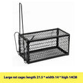Automatic mouse trap cage with metal spring mechanism and plastic housing in multiple sizes for indoor rodent control