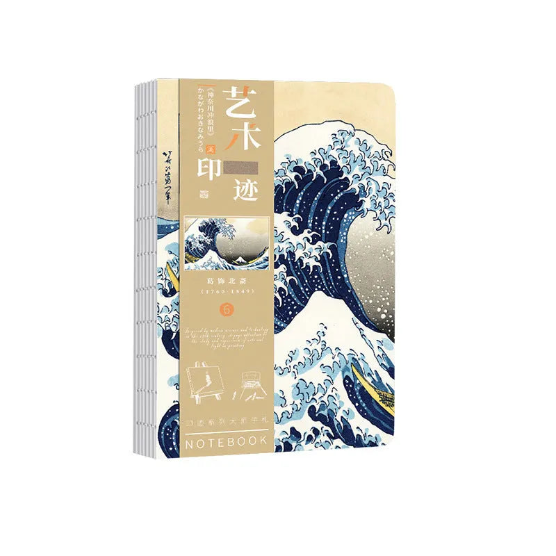 Japanese ukiyo-e art hand ledger notebook with traditional artwork cover measuring 13.2x18.3cm