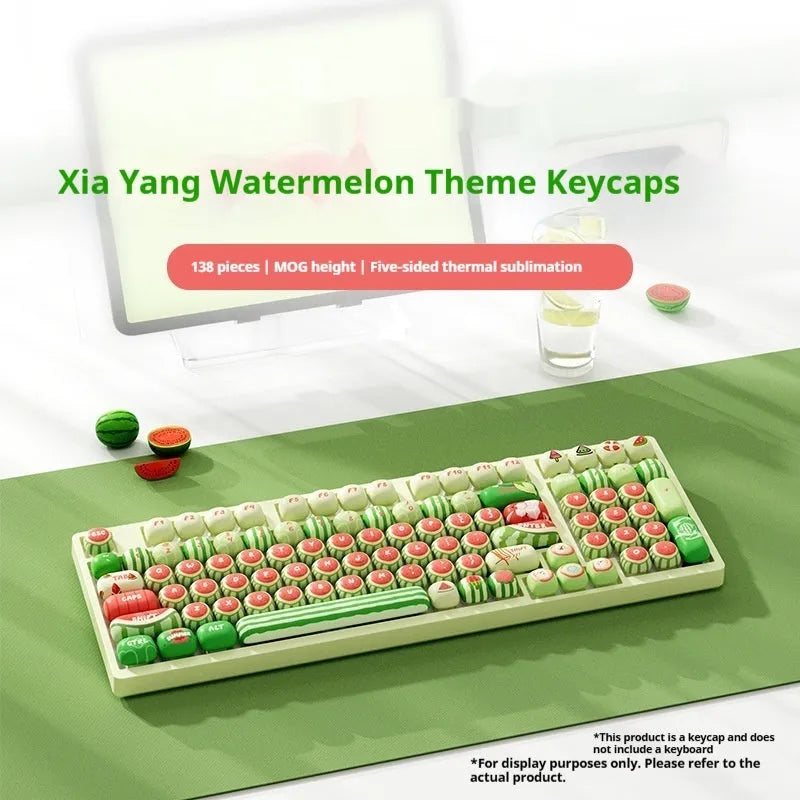 Watermelon theme blue colour mechanical keyboard keycaps with five-sided sublimation printing