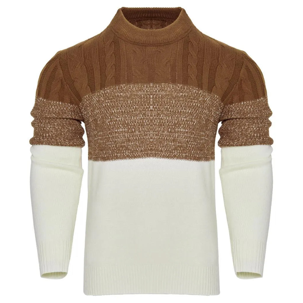Men's knitted pullover sweater in various styles and sizes for autumn and winter wear