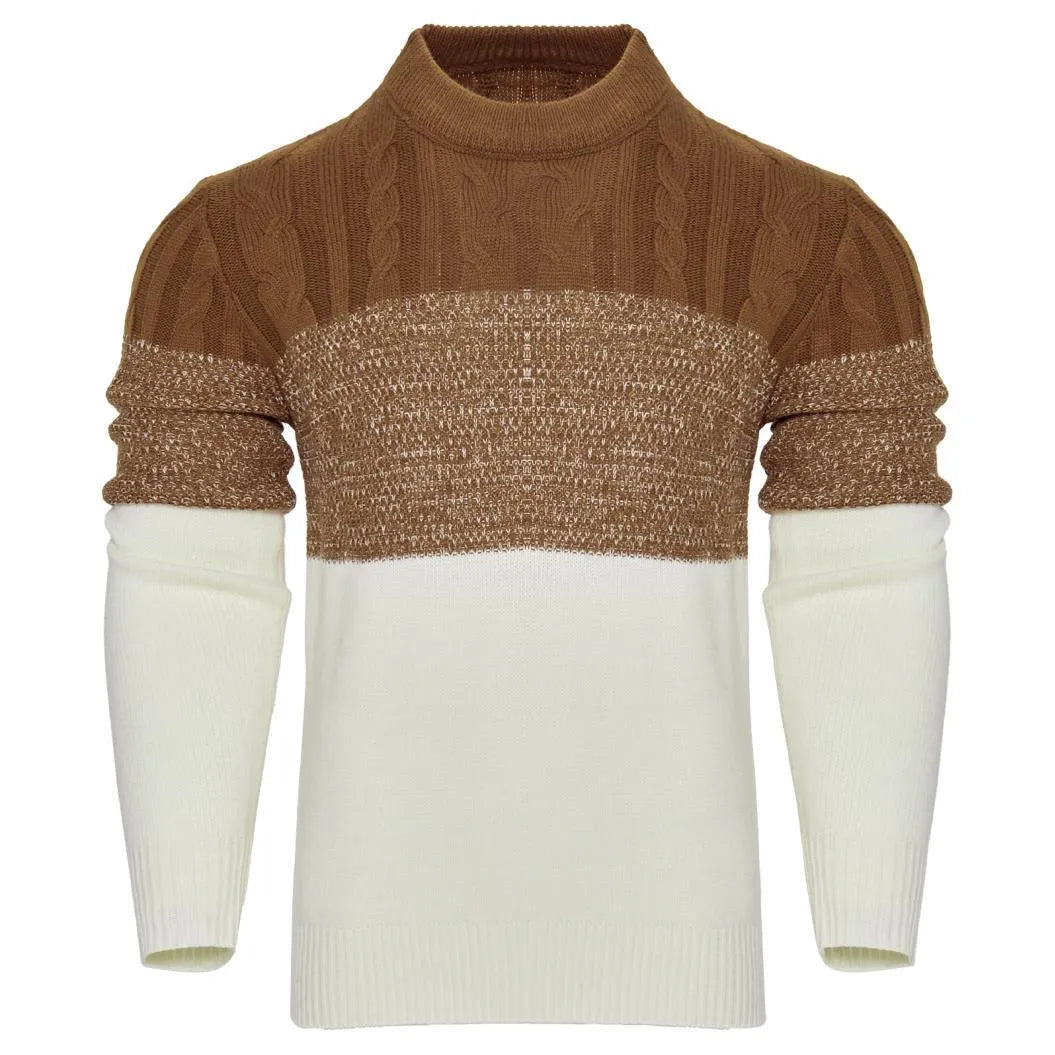 Men's knitted pullover sweater in various styles and sizes for autumn and winter wear
