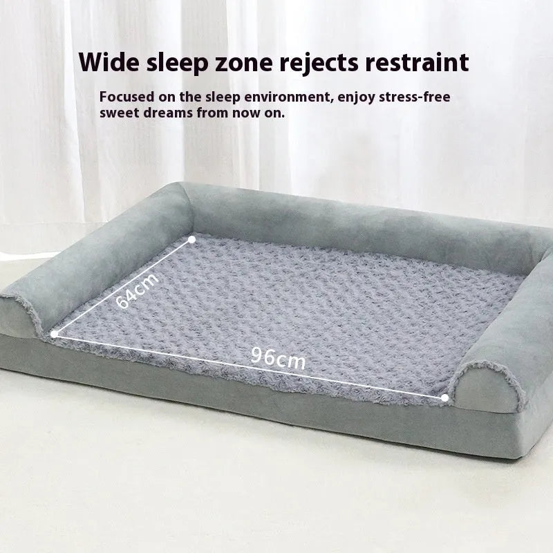 Light grey cloth dog kennel for large breeds showing structured walls and padded base.