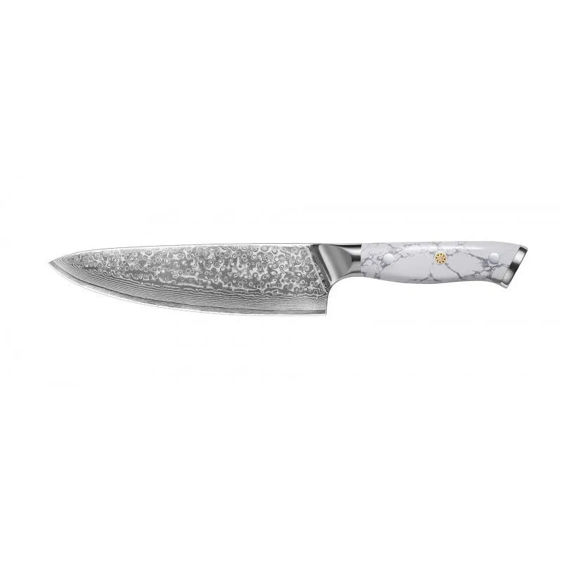 Damascus pattern combined chef's knife with 21cm VG10 steel blade and 11cm handle