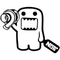 Black and white PVC car sticker measuring 15x12cm for vehicle window or bumper application