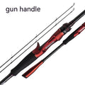 Carbon ultralight fishing rod showing straight handle and pikestaff style options in 2.1m and 2.4m lengths.