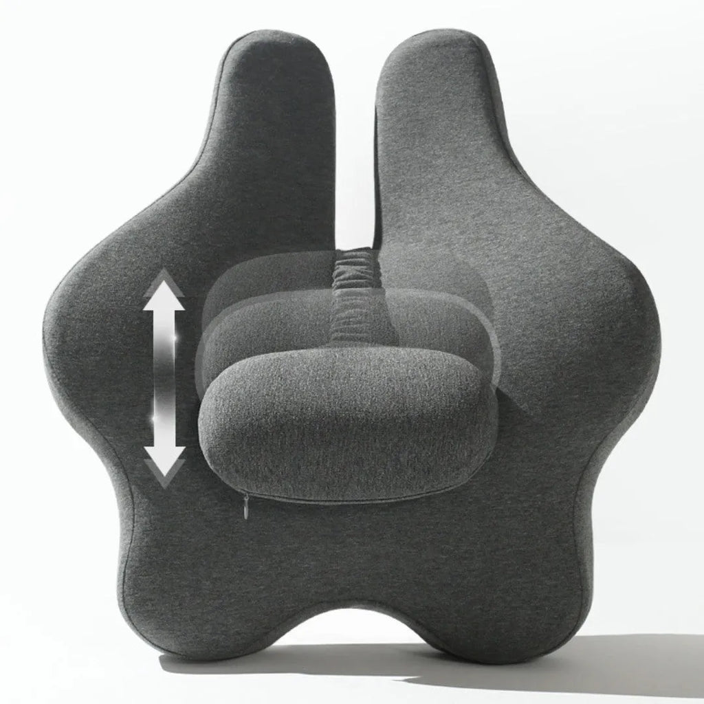 Memory foam lumbar support cushion 50x47x9cm in black dark grey light grey pink