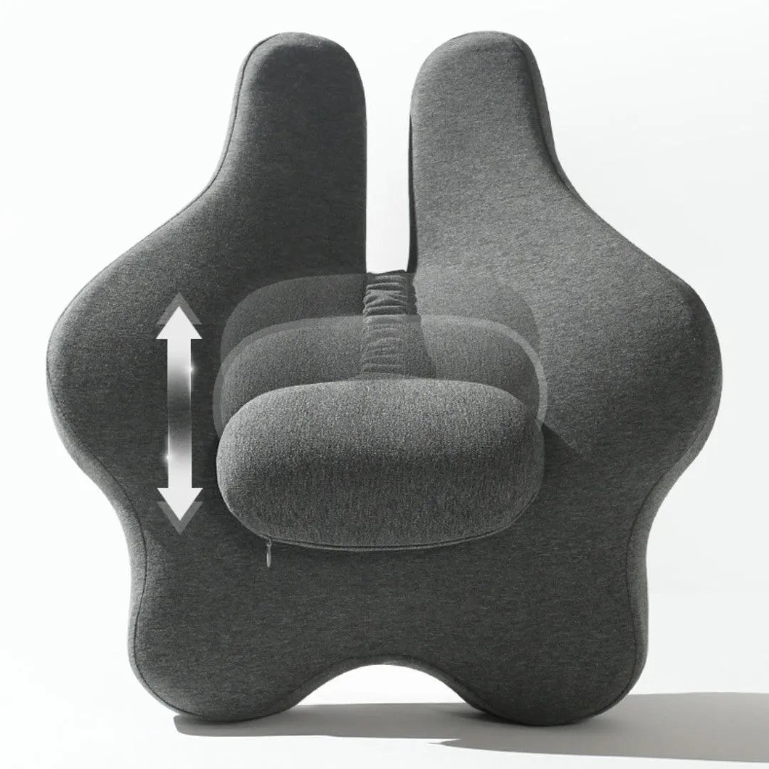 Memory foam lumbar support cushion 50x47x9cm in black dark grey light grey pink