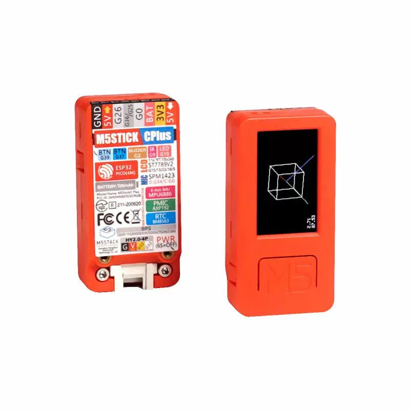 IoT development board with 1.14-inch colour LCD screen, Type-C port, and two buttons on PC case