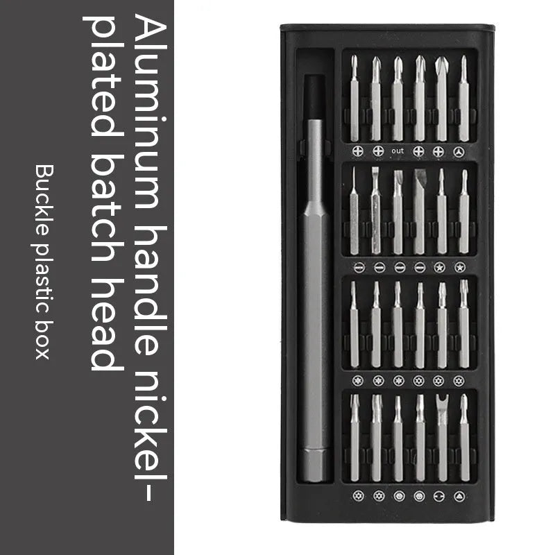 24-in-1 magnetic precision screwdriver set with aluminium and plastic handle options