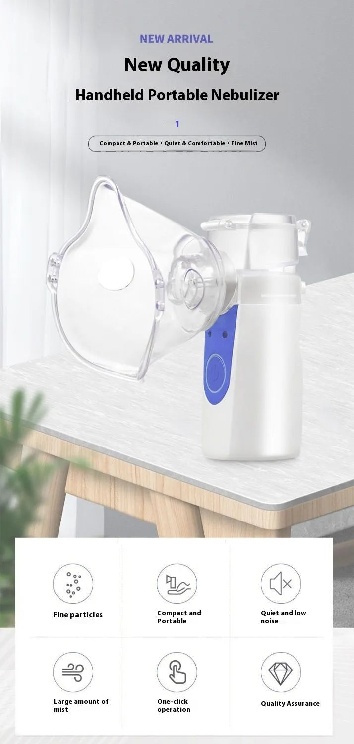 Columnar plastic USB handheld nebuliser with single mist outlet