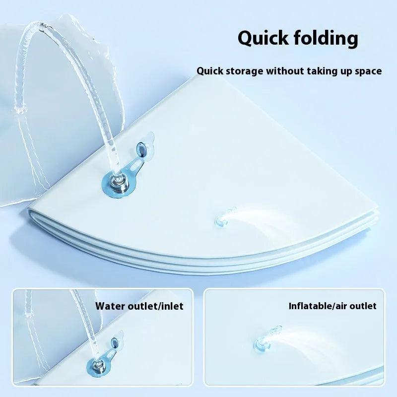 Inflatable PVC water cooling mattress for pets in dolphin or shark design.