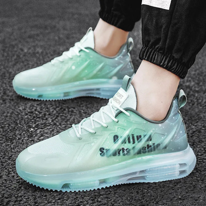 Men's platform sneakers in three colour options with mesh upper and rubber sole