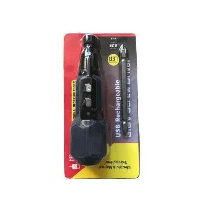 Black and blue 36V cordless electric screwdriver with straight alloy steel handle