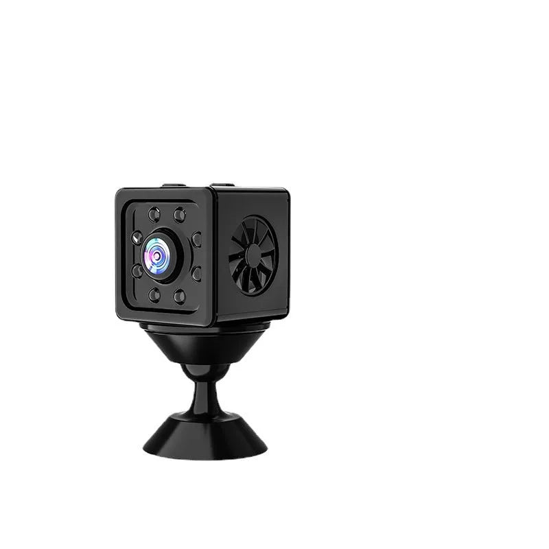 Black square K13 remote network sports HD camera with mounting bracket on white background