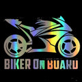 Reflective PET safety sticker for motorcycle or car in assorted colours and two size options.