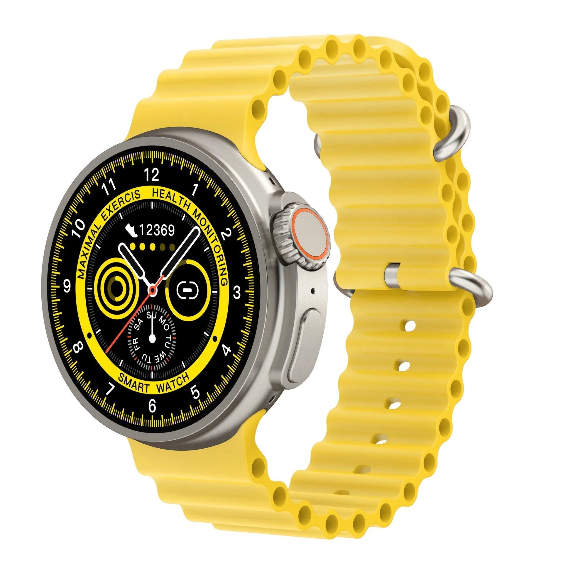 K9 smart watch with round screen and silicone strap showing NFC payment and health tracking features