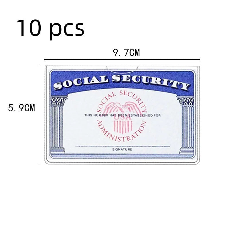 Clear PVC waterproof card holder for social security and student bus pass