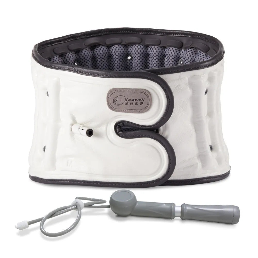 Lumbar waist supporter with automatic inflation system for disc stretch correction