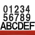 Black stainless steel adhesive house number showing 7.5cm characters with matte finish