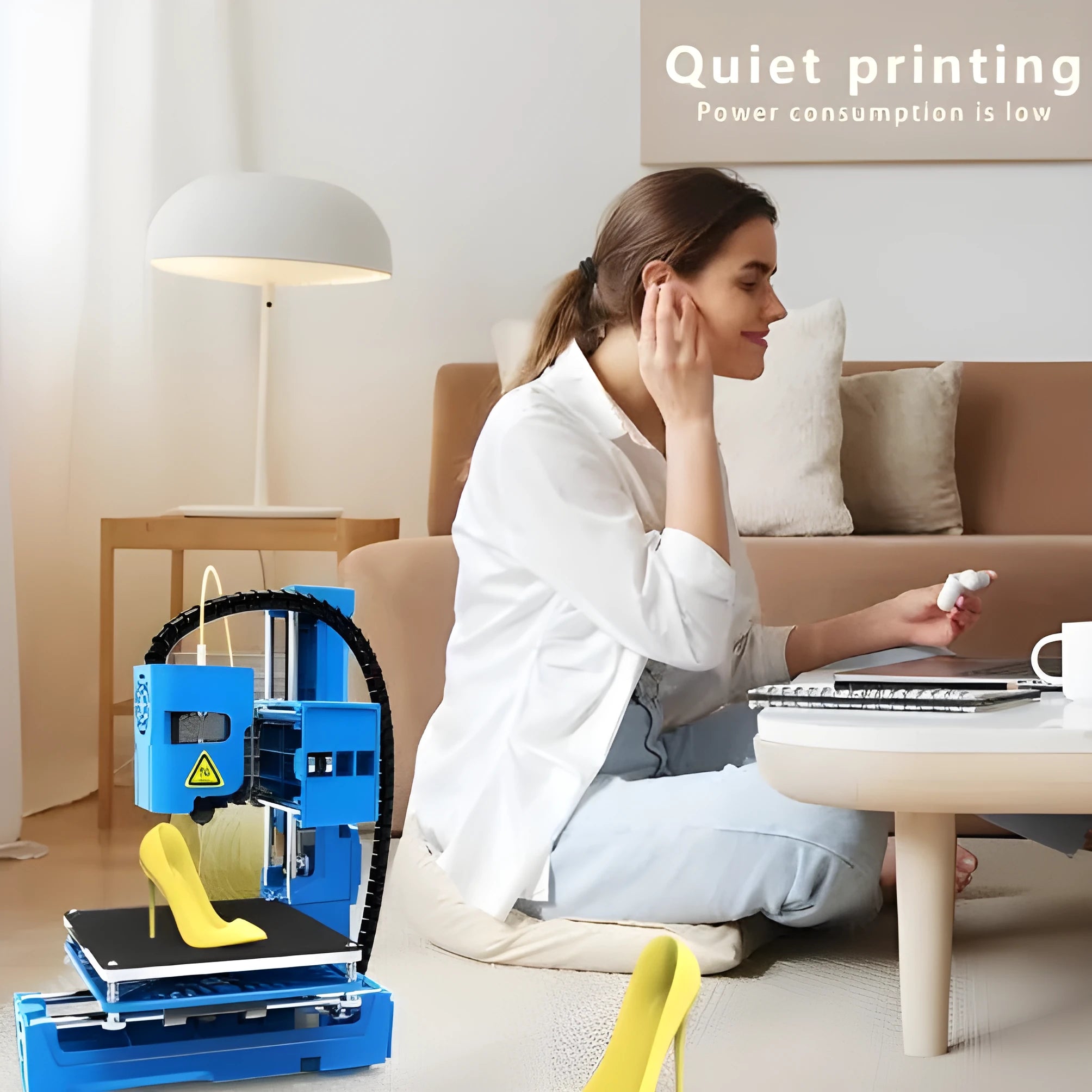 K9 Mini desktop 3D printer in black or blue with a 100mm build area for PLA filament printing.
