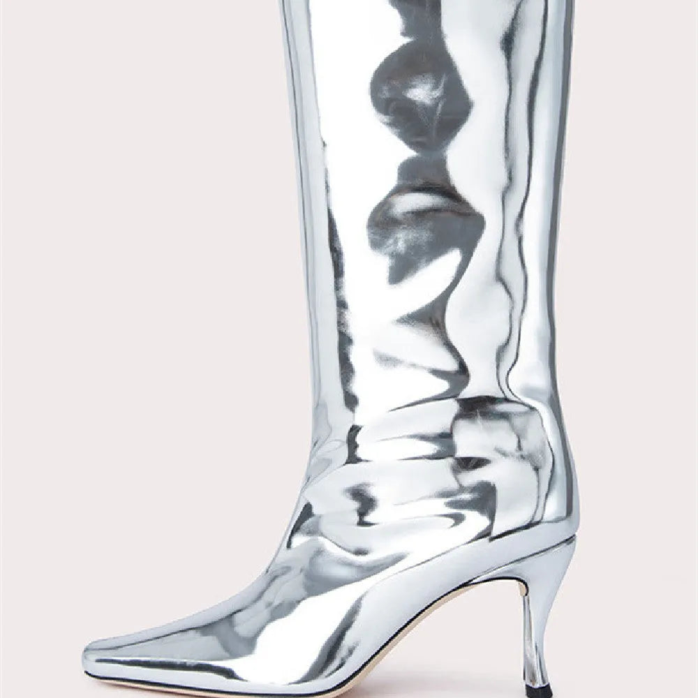 Black square toe cowboy boots for women with a microfiber upper