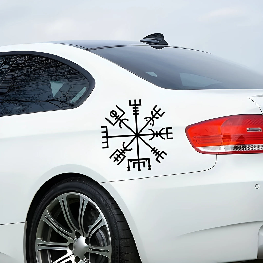 Square 13x13cm vinyl car sticker featuring a Vegetarian No Charm graphic design.