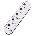 International power strip with four USB ports, switch controls, and choice of cable length