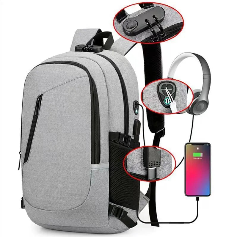 Oxford cloth computer backpack with 20-35L capacity in street trend style