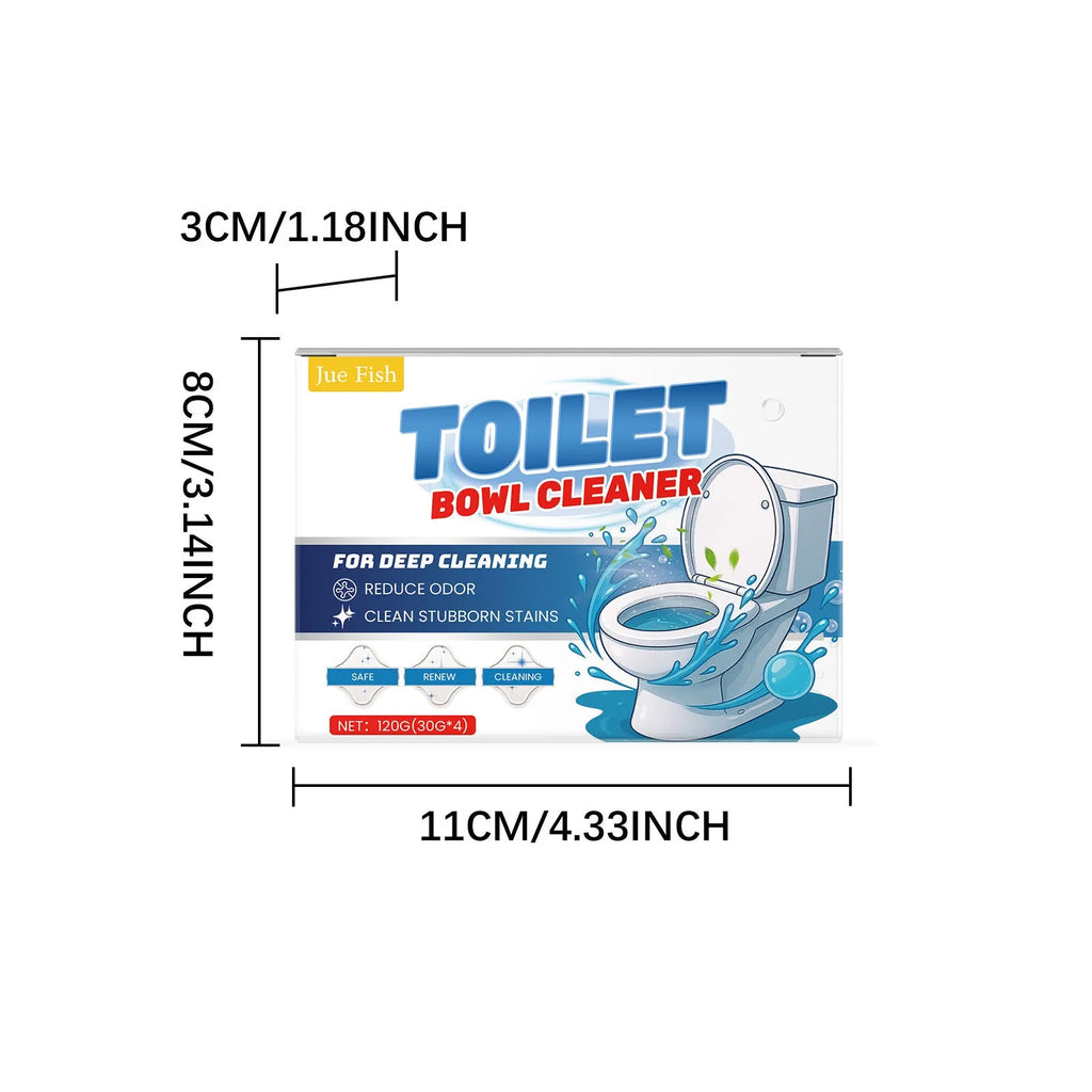 Pack of four sachets of toilet cleaning powder for removing urine stains and odours, total weight 120g.
