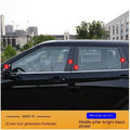 23 Outlander car A pillar and B pillar with applied protective film in carbon fibre pattern