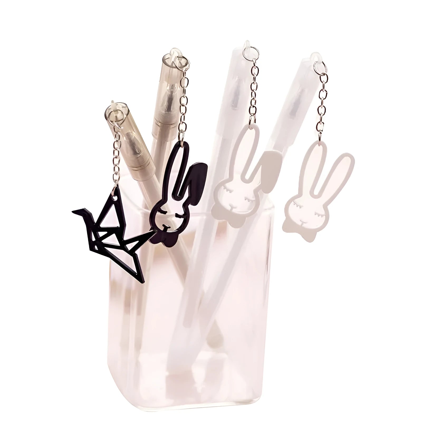 Paper crane rabbit pendant gel pen with 0.38mm tip and plastic 17cm body