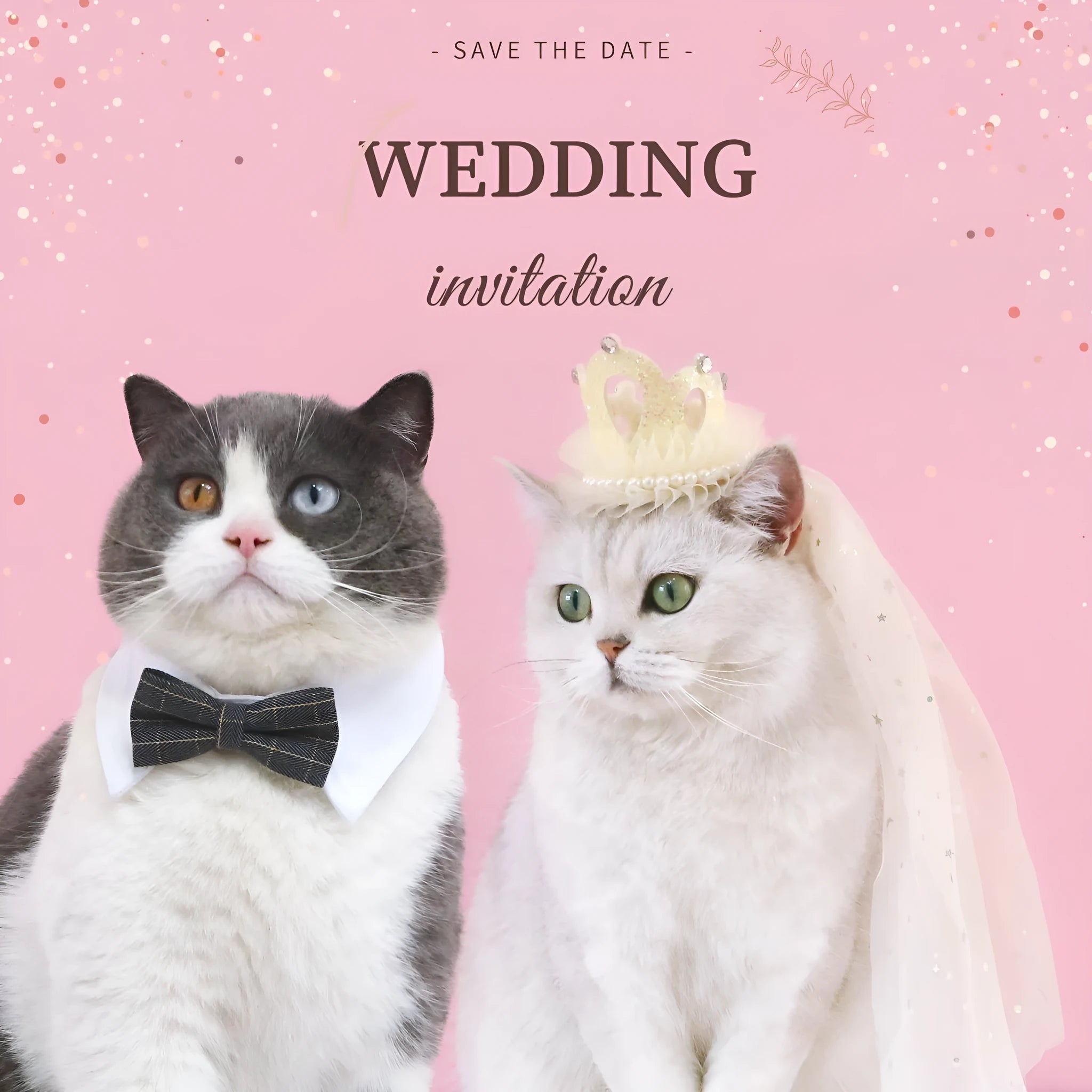Pet cat wearing princess crown headdress with veil accessory for wedding birthday carnival costume