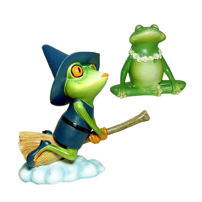 European-style Magic Yoga Frog decoration in RDW123 colour, a plastic and resin micro landscape figurine.