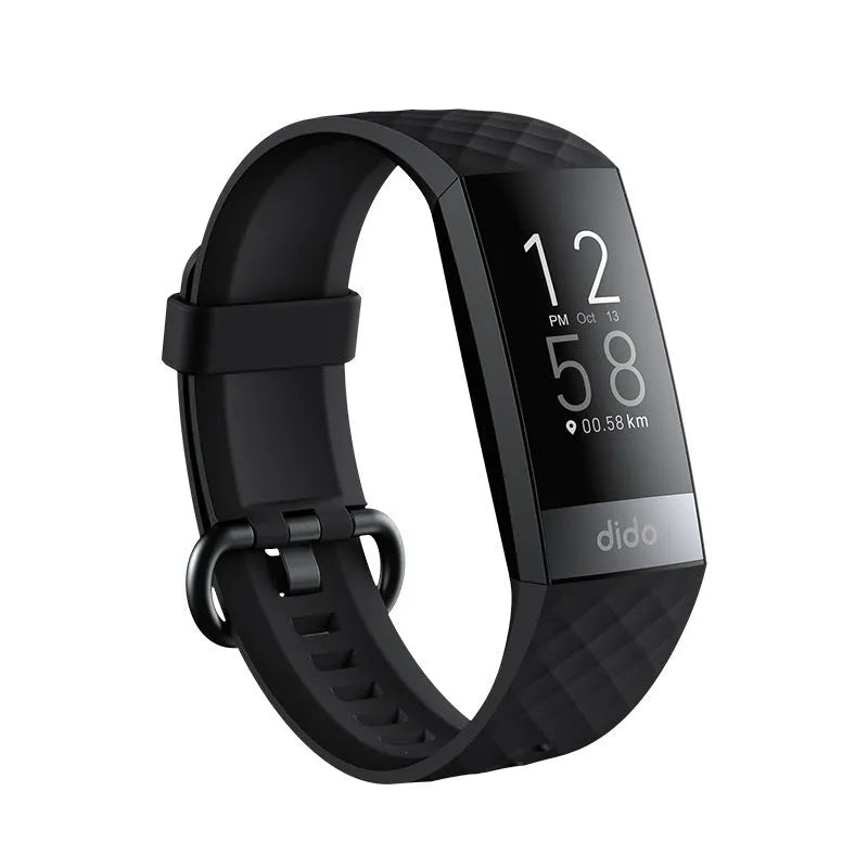 Y6 Black smart health bracelet showing blood pressure, SpO2 and ECG monitoring on 1.1-inch screen