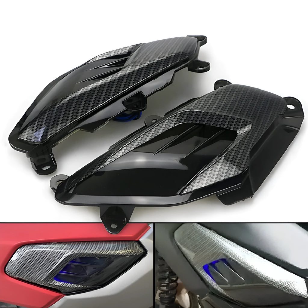 Pair of carbon fibre design LED side lamps for YAMAHA NMAX125 and NMAX155 scooters