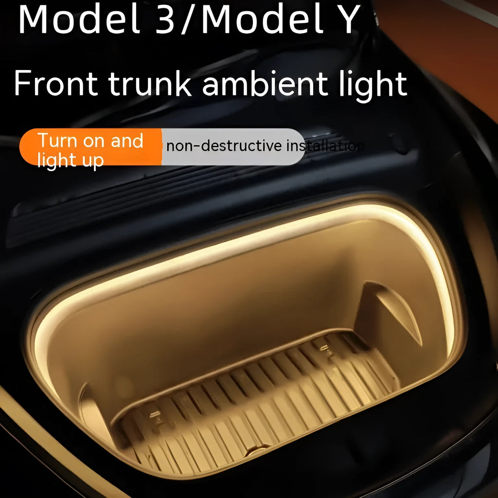 Tesla Model 3 and Y front centre console ambience lighting kit in soft silicone with colour choice.