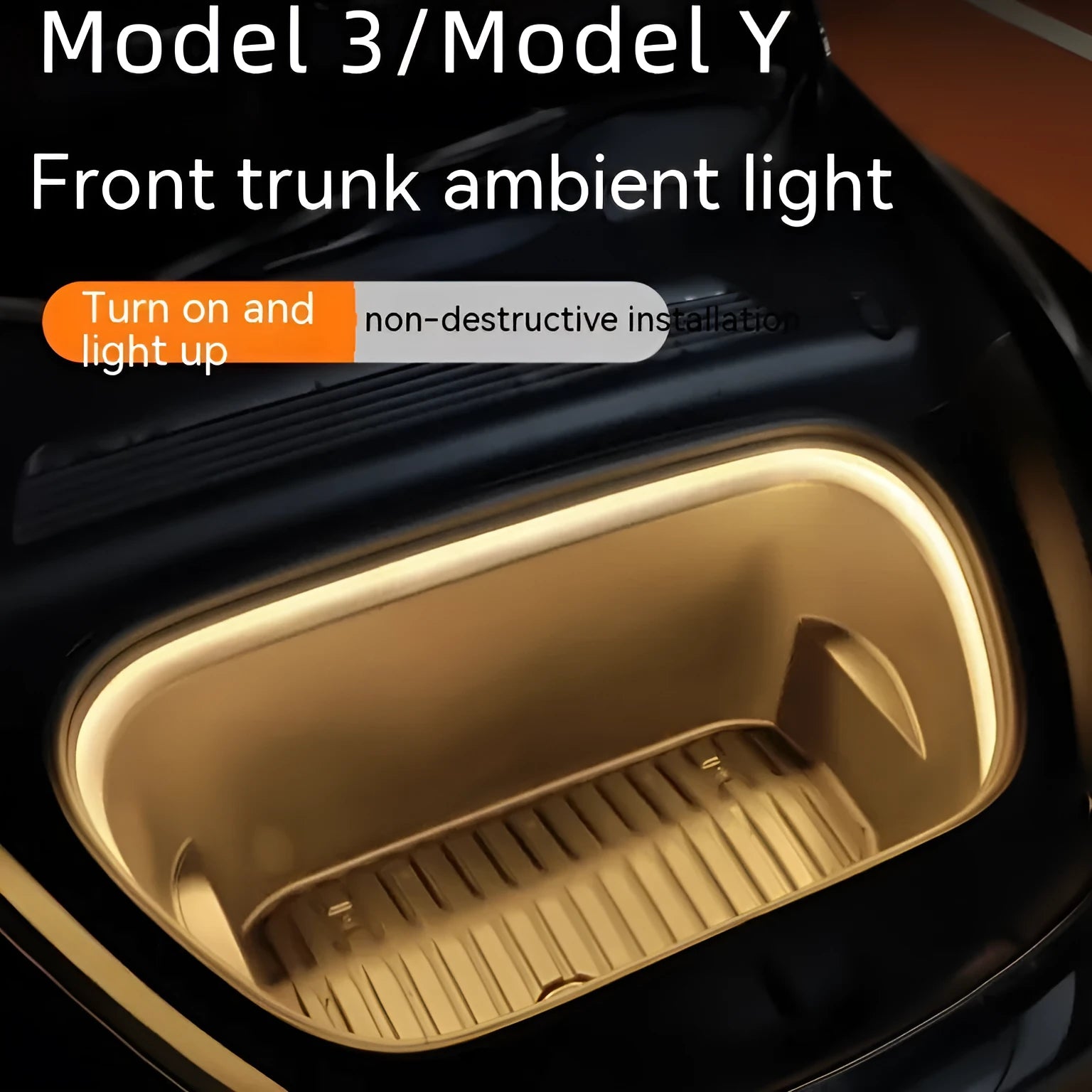 Tesla Model 3 and Y front centre console ambience lighting kit in soft silicone with colour choice.