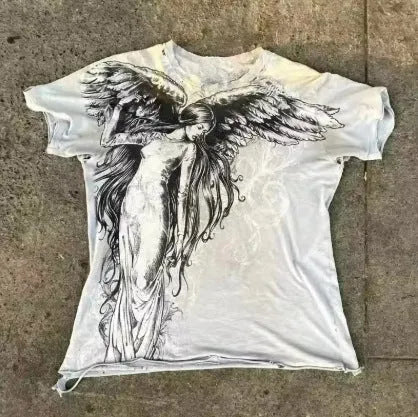 Men's gothic cartoon print short sleeve t-shirt in colour HQ929 with sizes up to 6XL