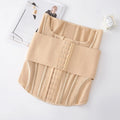 Standard thickness nylon belly band waist training belt in black or apricot colour with belt tie fastening