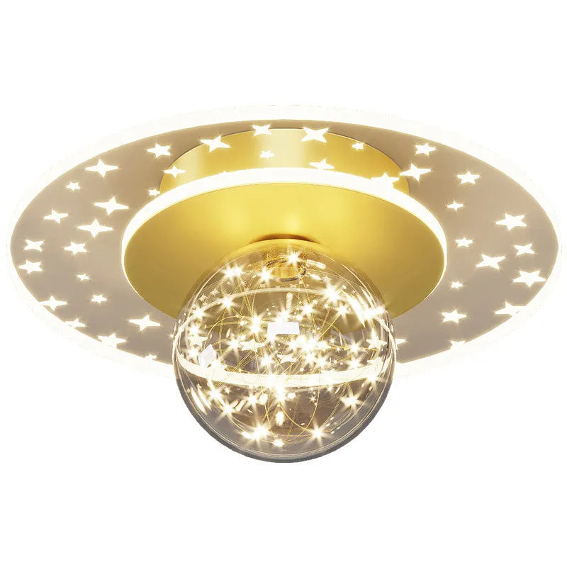 Modern minimalist ceiling lamp for corridors in gold, black, or white finish with LED light.