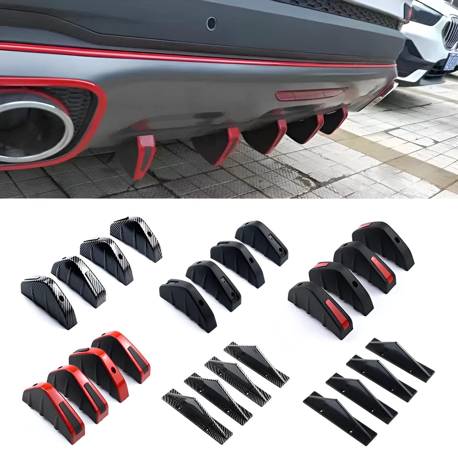 15cm universal triangle rear spoiler in ABS plastic with carbon fibre finish for general motors vehicles